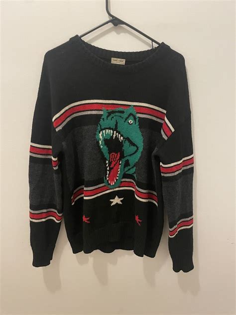 Yves Saint Laurent T Rex Dino Wool Sweater Sz Medium YSL